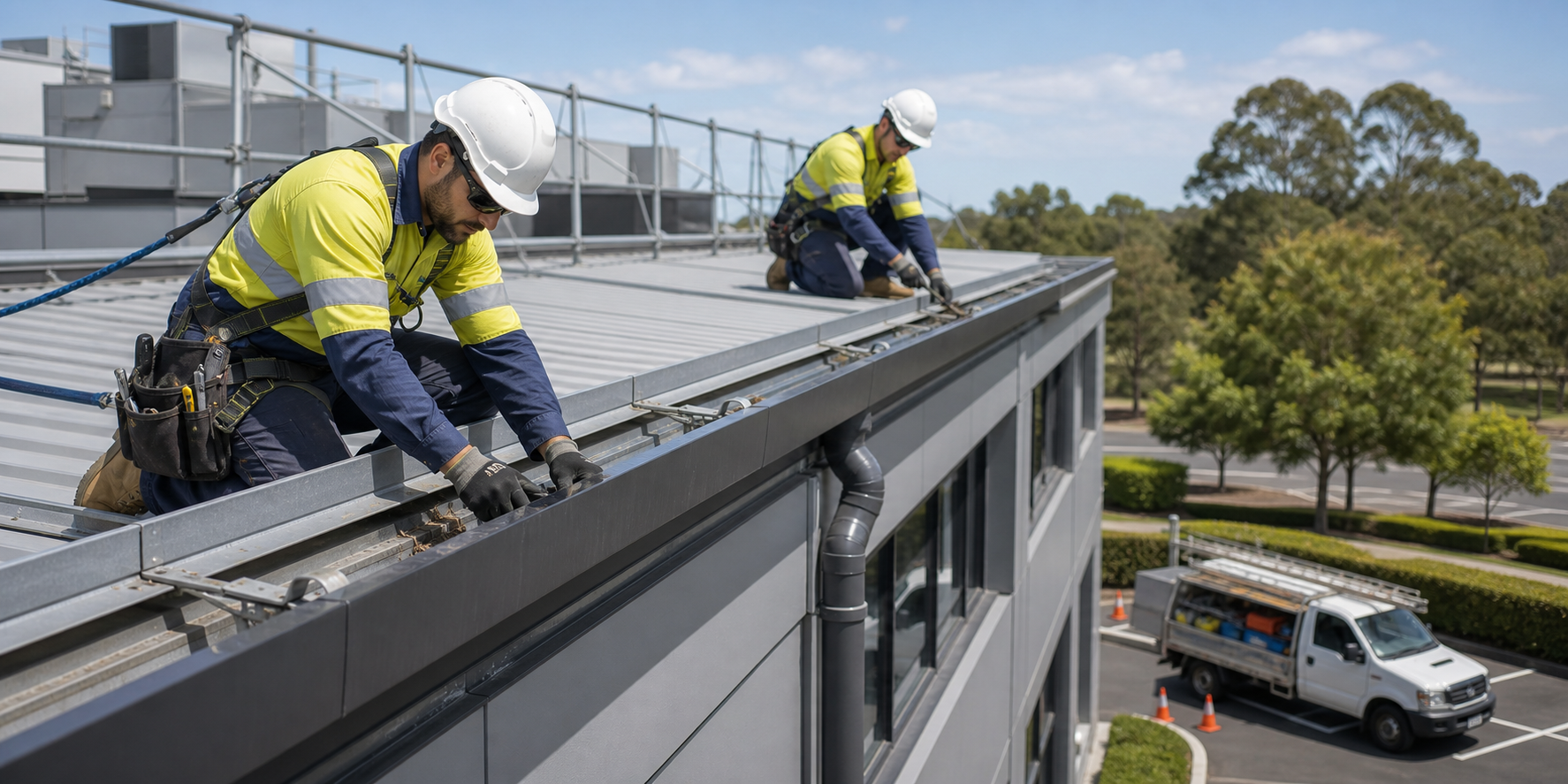 Roofing Repair & Maintenance contractors completing commercial roof repairs